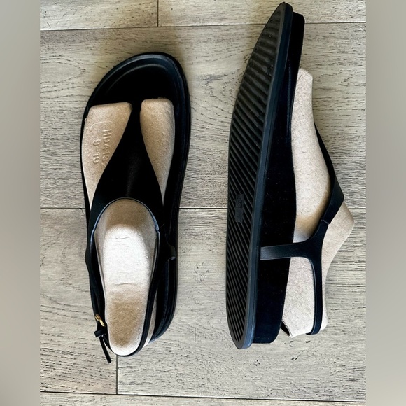 Zara flat leather sandal, black size 10 US size 41 European. - Picture 3 of 10